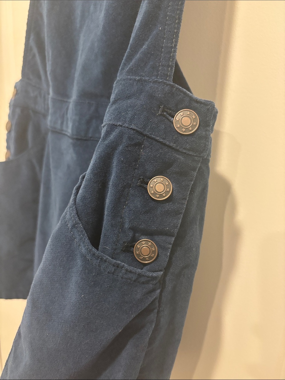 Free People Navy Blue Corduroy Pinafore Skirt - Picture 2 of 4